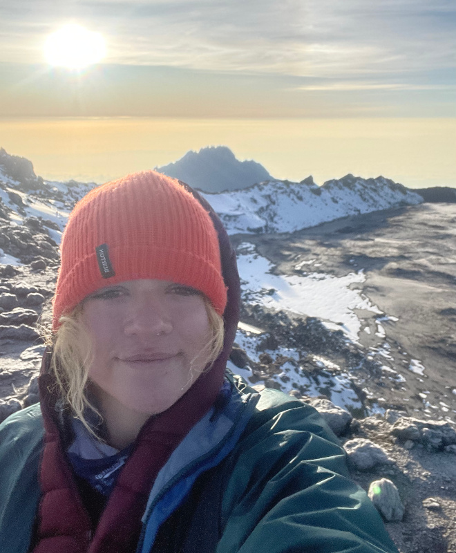 photograph of Anna Miller on a mountain